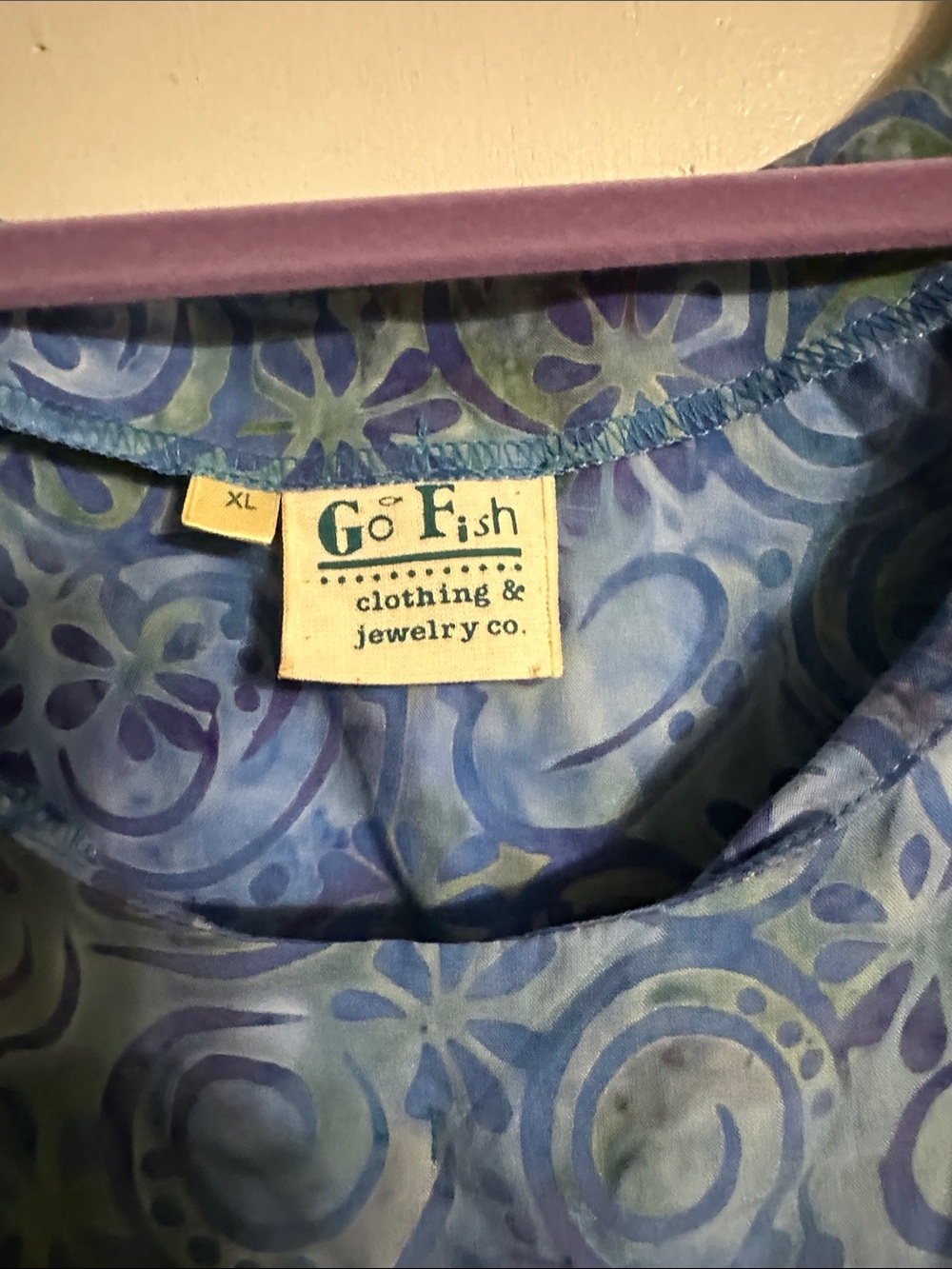 Go Fish Women's Blue & Purple Patterned Dress